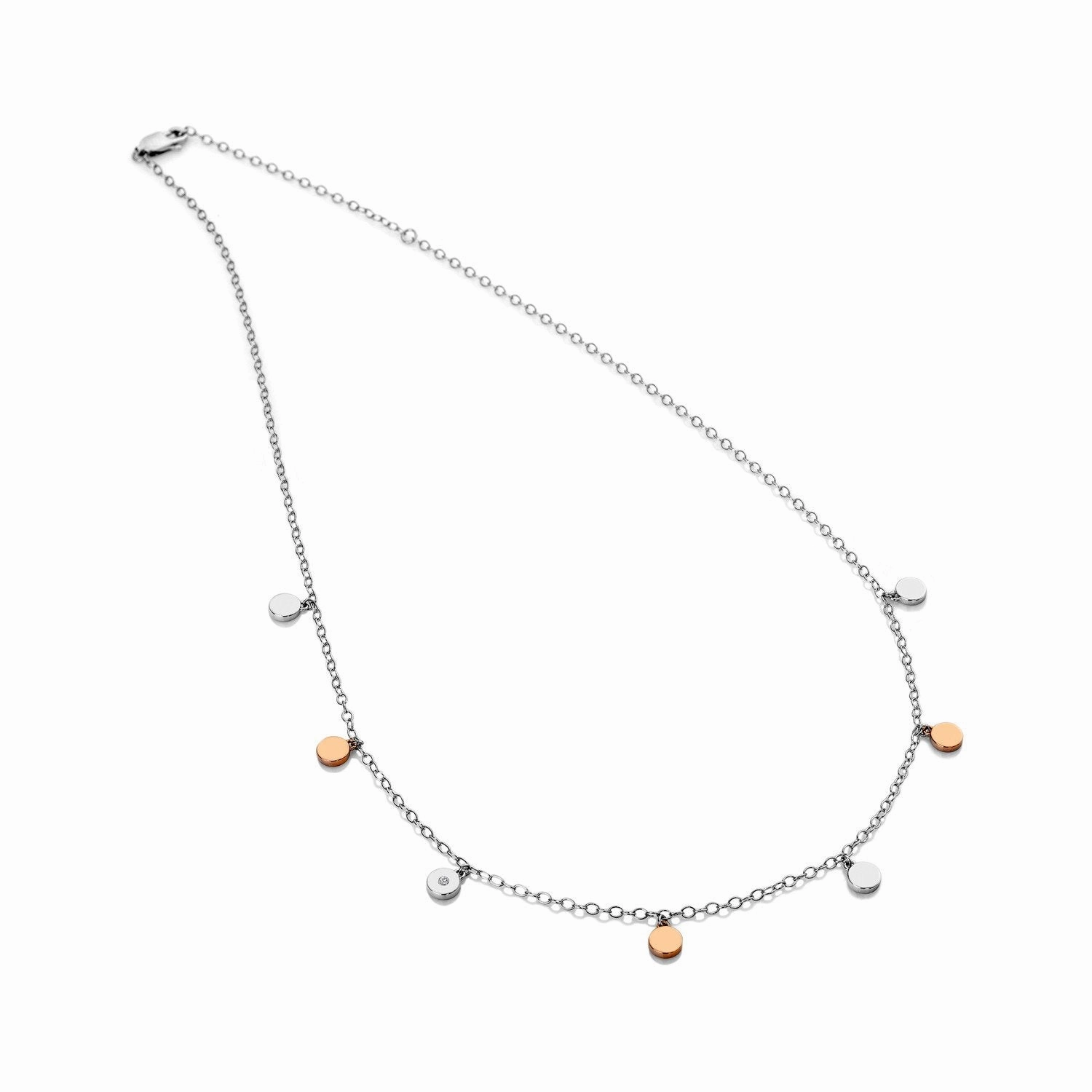 Hot Diamonds Monsoon Sterling Silver Rose Gold Plated Necklace
