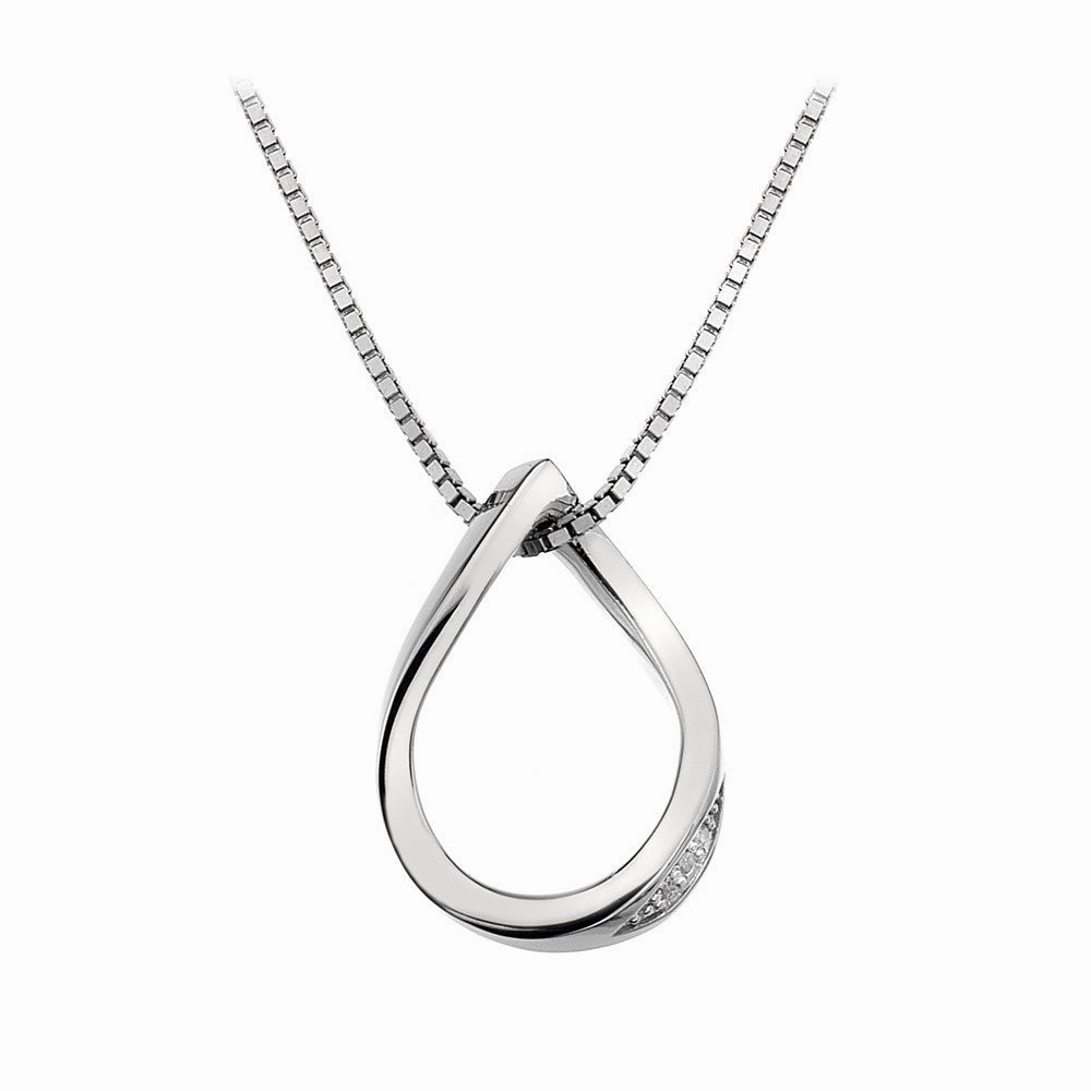 Hot Diamonds Necklace Sparkle open tear drop Silver