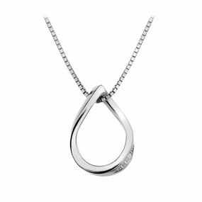 Hot Diamonds Necklace Sparkle open tear drop Silver