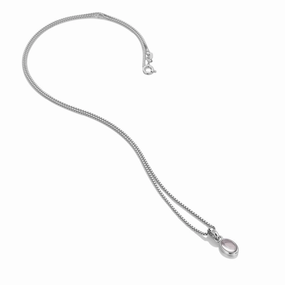 Hot Diamonds October Birthstone Sterling Silver Rose Quartz Necklace D