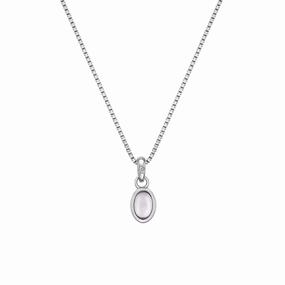 Hot Diamonds October Birthstone Sterling Silver Rose Quartz Necklace D