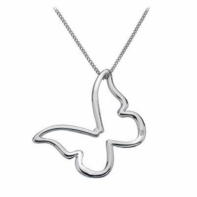 Hot Diamonds Paradise Sterling Silver Butterfly Necklace D
