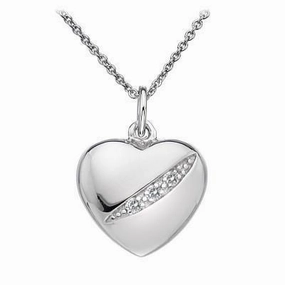 Hot Diamonds Shooting Stars Sterling Silver Heart Necklace