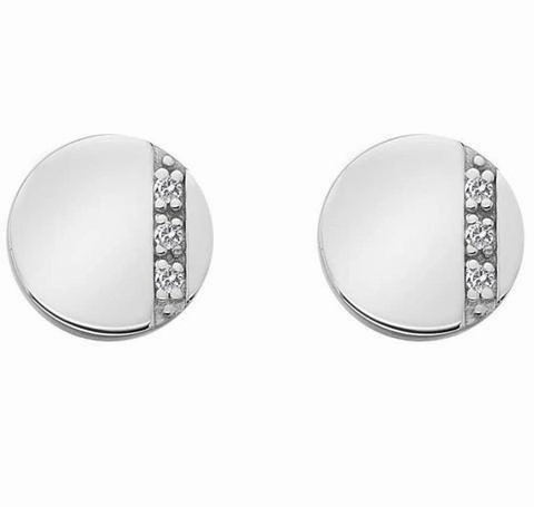 Hot Diamonds Silhouette Sterling Silver Circle Earrings