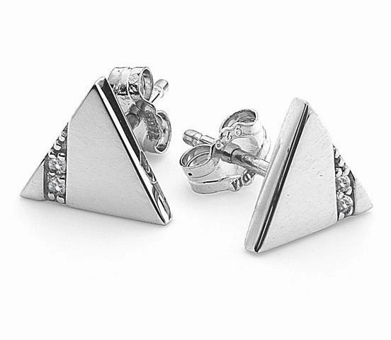 Hot Diamonds Silhouette Sterling Silver Triangle Earrings