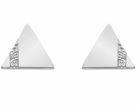 Hot Diamonds Silhouette Sterling Silver Triangle Earrings