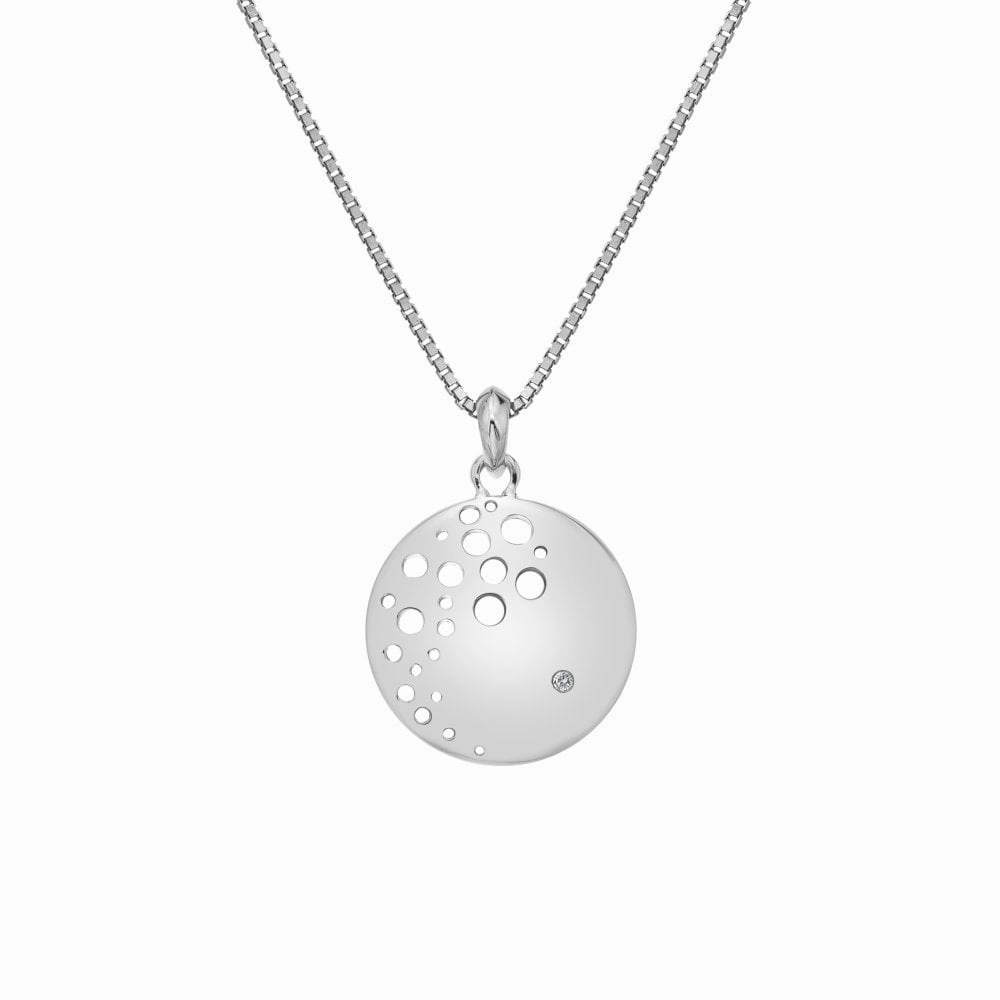 Hot Diamonds Spritz Circle Sterling Silver Necklace D