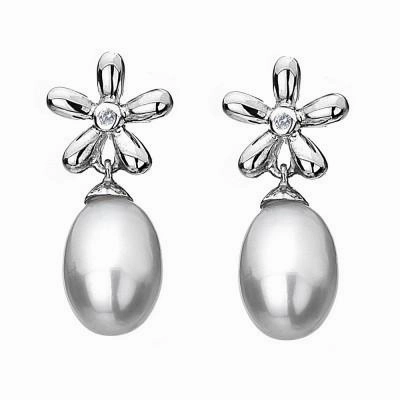 Hot Diamonds Sterling Silver Pearl Flower Earrings