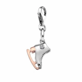 Hot Diamonds Sterling Silver Rose Gold Plated Ice Skate Charm