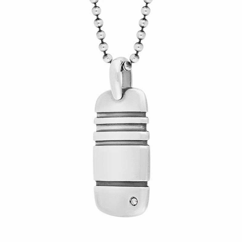 Hot Diamonds Sterling Silver Satin Finish Dog Tag Necklace