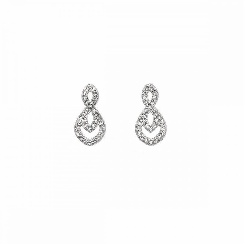Hot Diamonds Sterling Silver White Topaz Harmony Earrings D