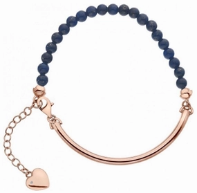 Hot Diamonds Trend Sterling Silver Rose Gold Lapis Diamond Bracelet