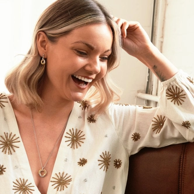 Hot Diamonds Trio Yellow and Rose Gold Plated Earrings