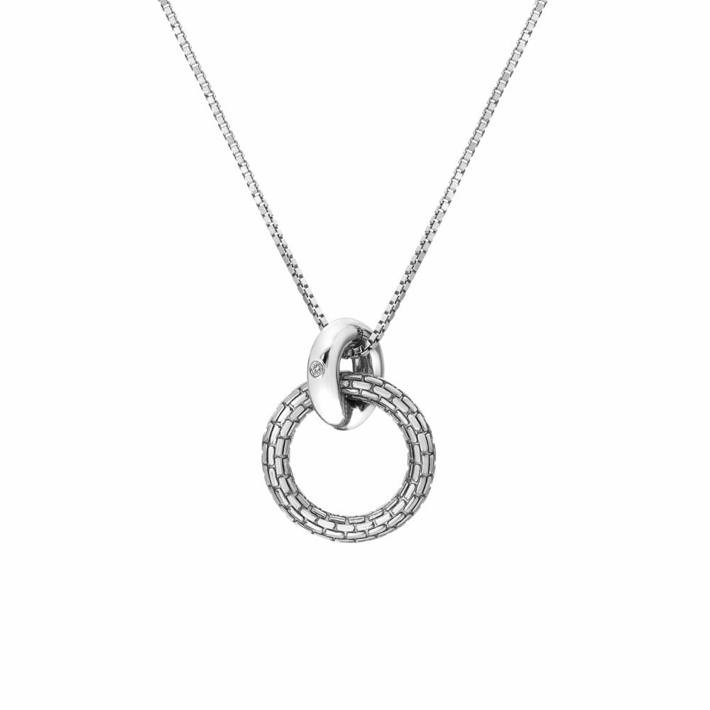 Hot Diamonds Woven Circle Sterling Silver Necklace D