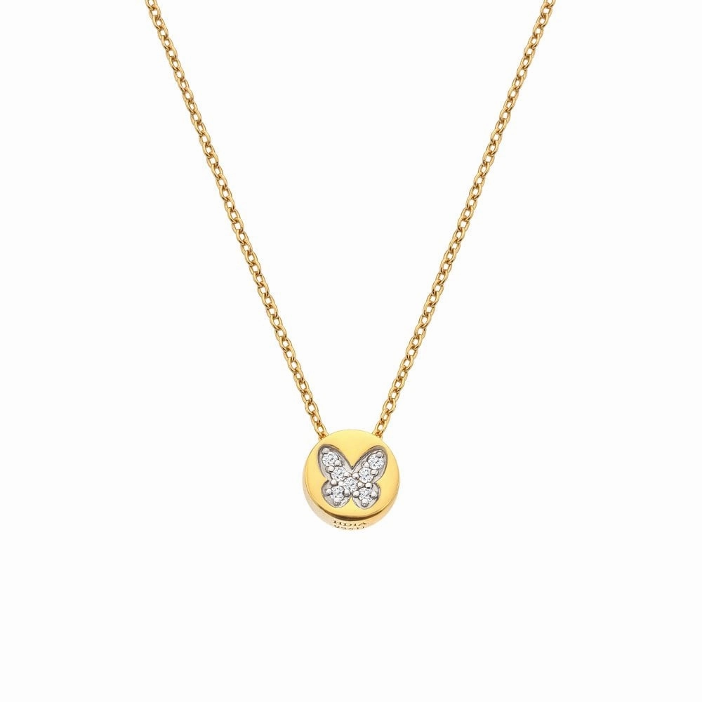 Hot Diamonds x Jac Jossa Gold Plated Sterling Silver Butterfly Necklace D