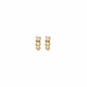 Hot Diamonds x Jac Jossa Gold Plated Sterling Silver Graduating White Topaz Stud Earrings
