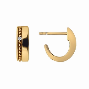 Hot Diamonds Yellow Gold Plated Sterling Silver Diamond Set Trio Hoop Earrings