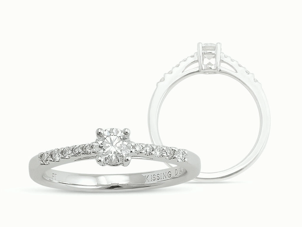 Kissing Diamonds Ring Pave Set Diamond