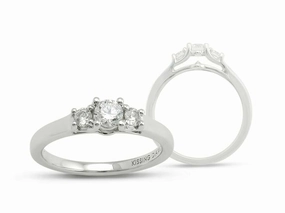 Kissing Diamonds Ring Three Stone Diamond