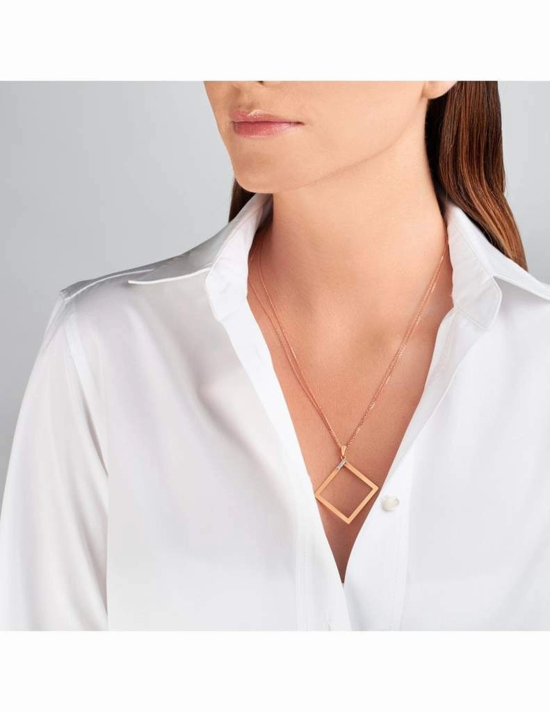 Ksenia Mirella Geo 18ct Yellow Gold 0.11ct Diamond Square Necklace