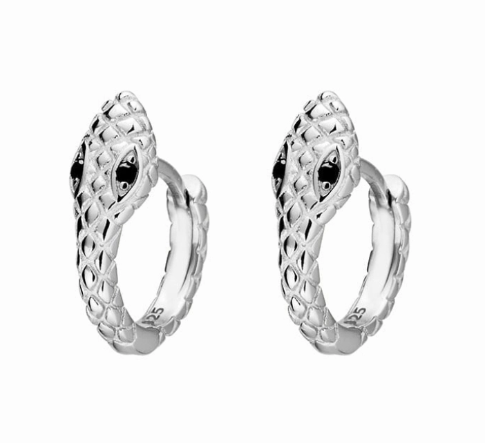 Leaver Back Snake Earrings - 2 colours
