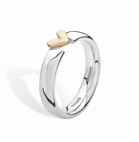 Linda Macdonald Heart Sterling Silver 9ct Gold Ring