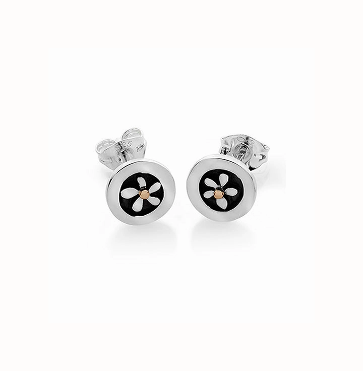 Linda Macdonald Meadow Sterling Silver 9ct Gold Stud Earrings