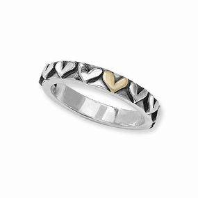 Linda Macdonald With Love Sterling Silver 9ct Yellow Gold Ring