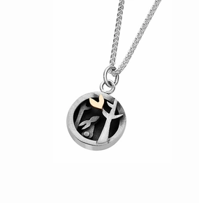 Linda Macdonald Woodlands Sterling Silver 9ct Gold Necklace