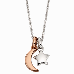 Little Star Collette Sterling Silver Star & Moon Necklace