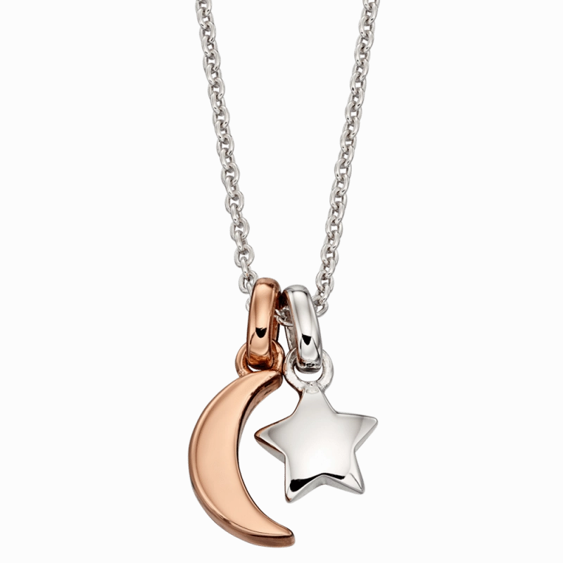 Little Star Collette Sterling Silver Star & Moon Necklace