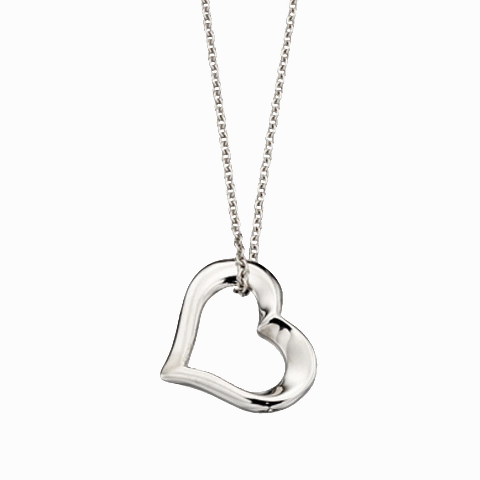 Little Star India Sterling Silver Heart Necklace