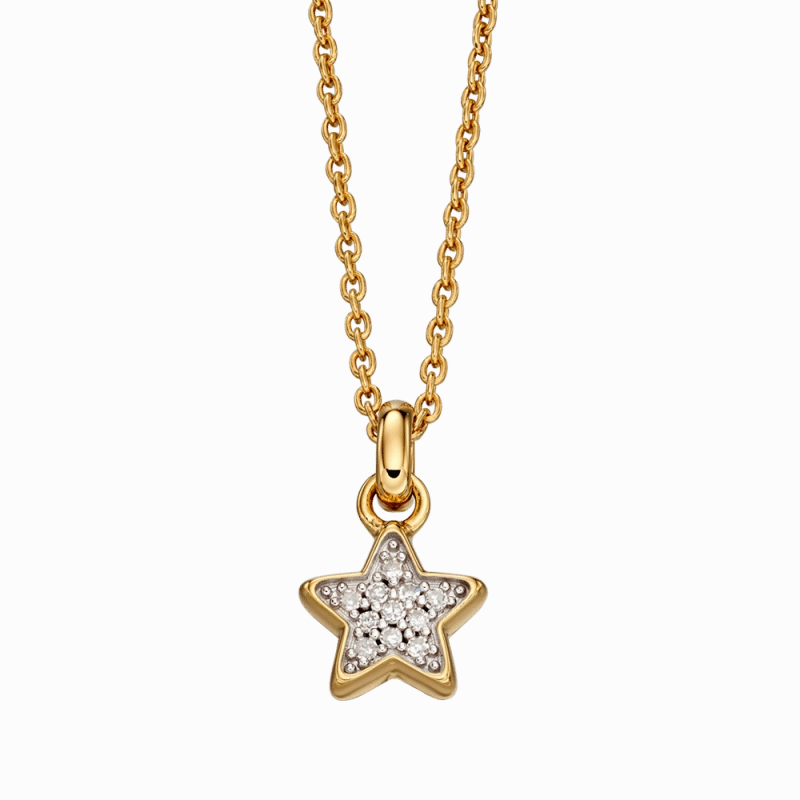 Little Star Olympia Gold Plated Sterling Silver Diamond Star Necklace