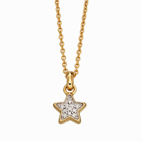 Little Star Olympia Gold Plated Sterling Silver Diamond Star Necklace