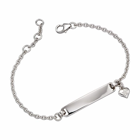 Little Star Sterling Silver Diamond Aisha Charm Child ID Bracelet
