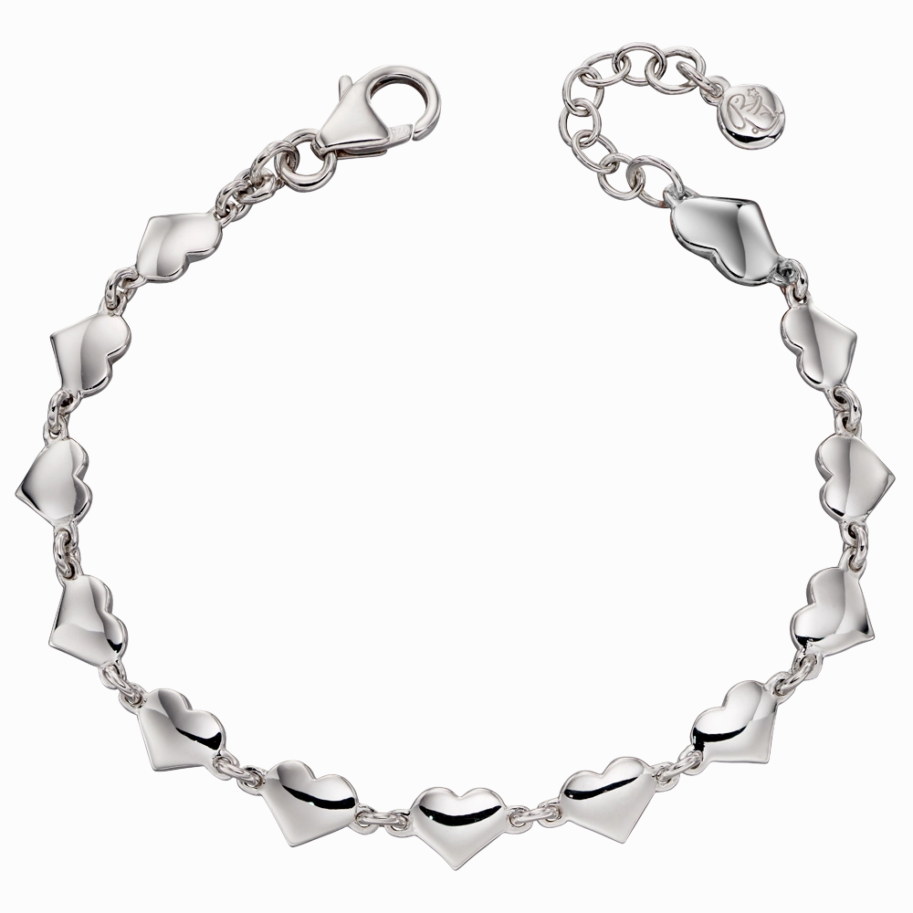 Little Star Sterling Silver Eos Hearts Childs Bracelet