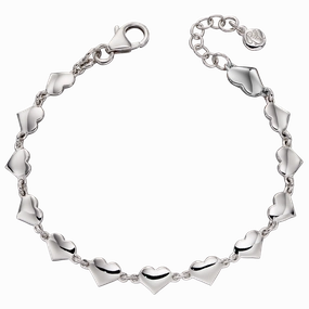 Little Star Sterling Silver Eos Hearts Childs Bracelet