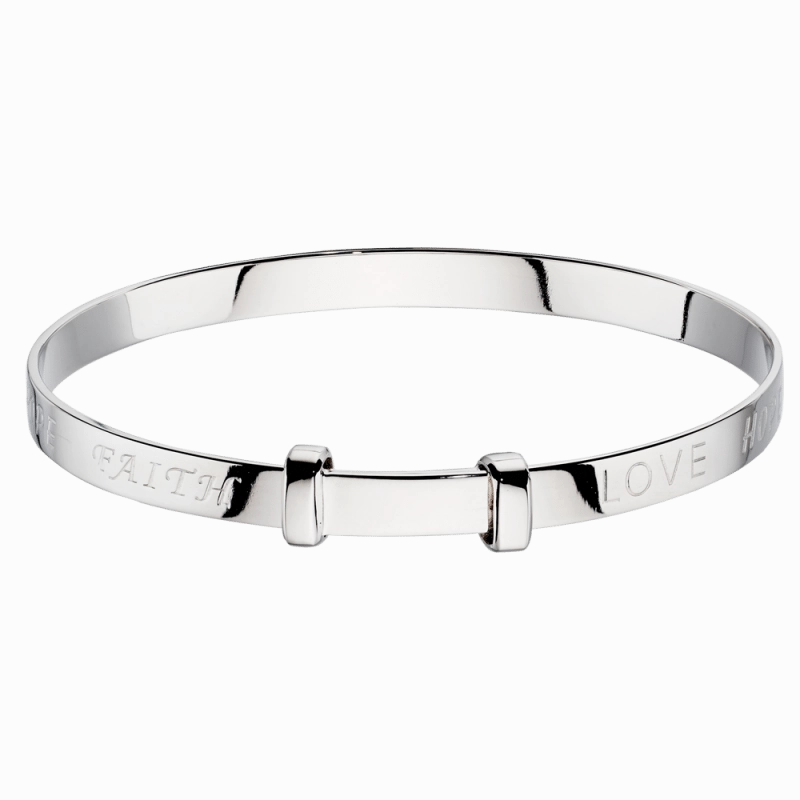 Little Star Sterling Silver Faith Baby Bangle