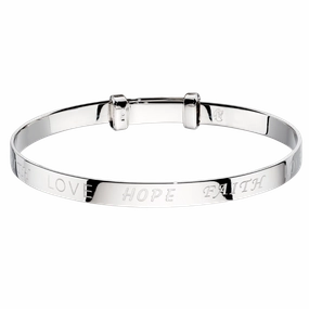 Little Star Sterling Silver Faith Baby Bangle