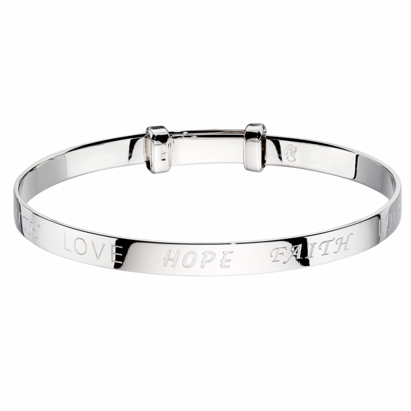 Little Star Sterling Silver Faith Baby Bangle
