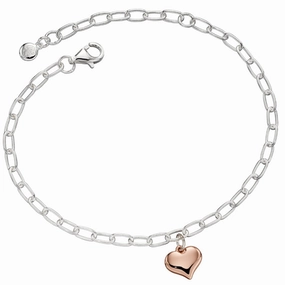 Little Star Sterling Silver Gold Plated Thea Heart Charm Childs Bracelet D