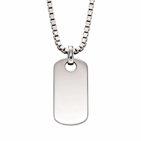 Little Star Sterling Silver Oli Boys Childs Tag Necklace