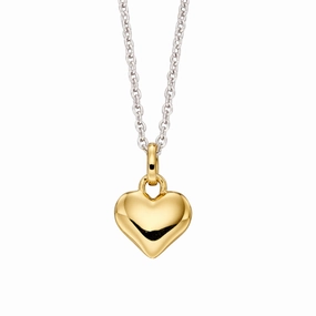Little Star Sterling Silver Yellow Gold Plated Ella Heart Childs Necklace