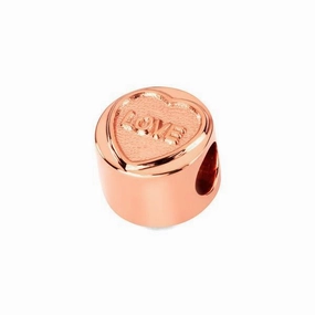 Love Hearts Rose Gold Plated Sterling Silver "Love" Charm