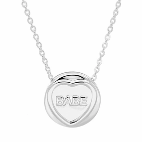 Love Hearts Sterling Silver "Babe" Necklace