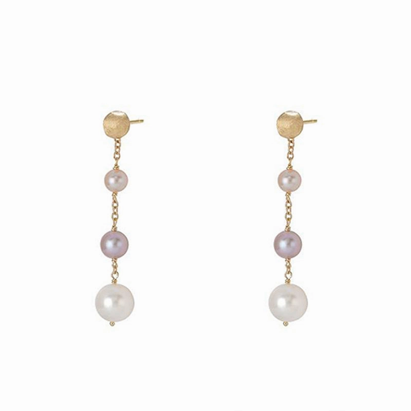 Marco Bicego Africa 18ct Yellow Gold Multicolour Pearl Drop Earrings