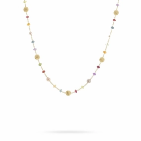 Marco Bicego Africa 18ct Yellow Gold Pearl Mixed Gemstone Necklace D