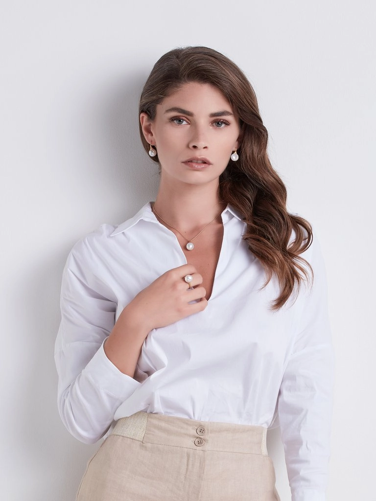 Marco Bicego Africa 18ct Yellow Gold Pearl Small French Wire Earrings D