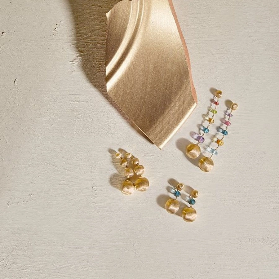 Marco Bicego Africa 18ct Yellow Gold Turquoise Mixed Gemstone Duster Earrings