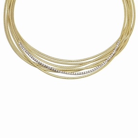 Marco Bicego Cairo 18ct Yellow Gold 1.14ct Diamond Multi-Strand Woven Collar Necklace